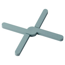 Silicone Trivets for Hot Pots and Pans, Gray-Green Thickened TPR Material with Non-Slip Surface, Heat Resistant and Foldable Design for Easy