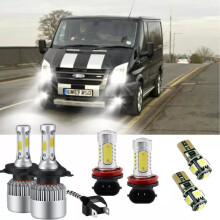 För Ford Transit MK7 55w vita 6000K HID Hi/Lo/Dim/Side LED-strålkastarlampor