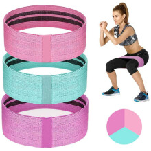 Halkfria motståndsband, förtjockade och mycket motståndskraftiga träningsband för sätesmuskler, olika övningar hemma eller på gymmet (set om