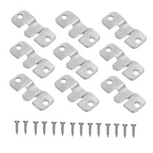 10Pack Heavy Duty Flush Mount Brackets 4x2CM Stainless Steel Z Clip Hangers for Picture Frames Mirrors Artwork