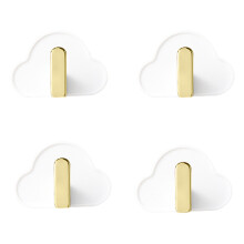 stuks wolkvormige zelfklevende haken, schattige muurhangers zonder spijkers, kleurrijke plakhaakjes, decoratieve haken (4 kleuren)
