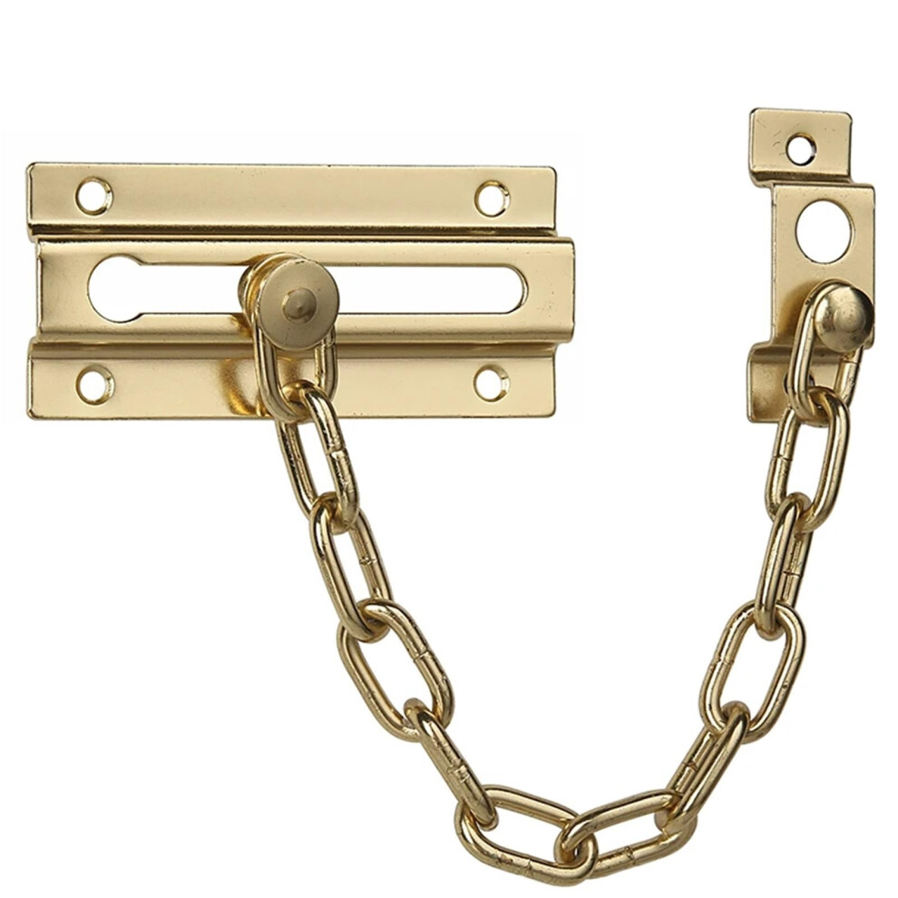 Gold Stainless Steel Door Chain Lock 2 Pack, Antitheft Security Chain For Apartment And Hotel Doors 9073542996453