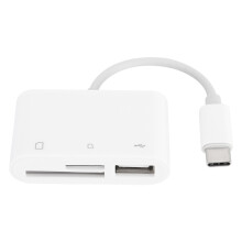 Kaartlezeradapter voor iPhone, snelle overdracht, plug-and-play USB-C naar SD/TF-kaart, camera-lezeradapter/converter voor Android/iOS