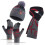 Set 3 in 1 composto da berretto invernale, sciarpa calda e guanti touchscreen per uomo e donna, ideale per uomo e donna. 1