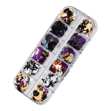 Halloween Nail Art Sticker Decals, Nail Sequins Colorful Hallo