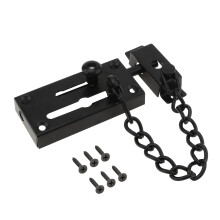 Black Stainless Steel Door Chain Lock 2 Pcs – Enhanced Security Latch for Home and Hotel Doors
