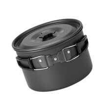 Camping Cookware Set Nonstick Camping Pot with Lid Folding Handle Lightweight Compact for Solo Outdoor Cooking