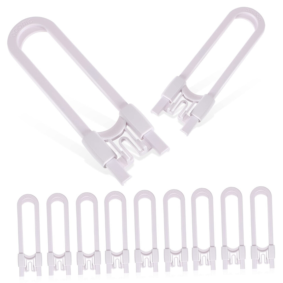 Child Safety Cabinet Locks 15pcs Adjustable UShaped Baby Proof Drawer Locks for Knobs and Handles