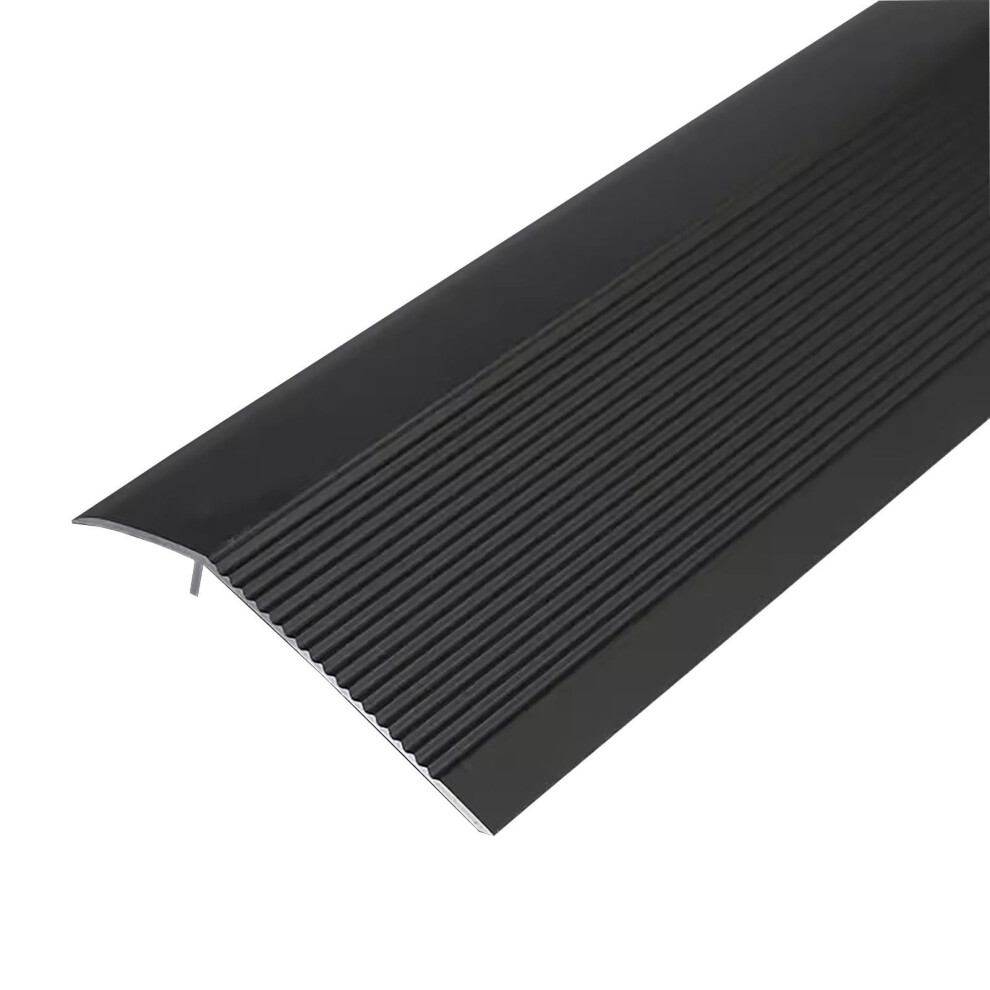 Extra Wide Floor Transition Strip, AntiâSkid Aluminum Threshold Ramp, NoâDrill Adhesive Install, 0.9M Black 9771547853367