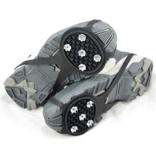 Ice Cleats for Boots with Durable Manganese Steel Teeth, Enhanced Ice Traction, Quick SlipOn Large