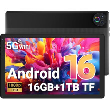 Gleeso Tablet Android 16 Tablet 10 Inch 16GB RAM 1TB TF Android Tablets with Face Unlock|Widevine L1|BT 5.4/5G WiFi|5MP Dual Camera
