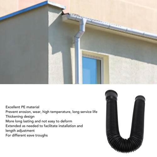Rain Gutter Downspout Extension with Adjustable Length Design, Flexible Downspout Extender for Foundation Protection 1