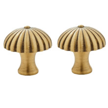 Bronze Mushroom Cabinet Knobs and Drawer Pulls Set, Solid Brass Construction, Hand Polished Finish