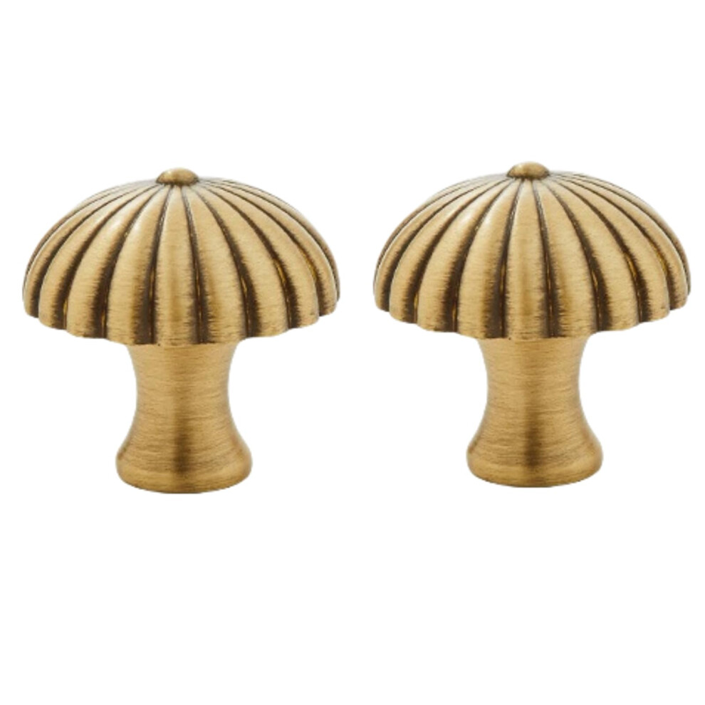 Bronze Mushroom Cabinet Knobs And Drawer Pulls Set, Solid Brass Construction, Hand Polished Finish 9351714477369