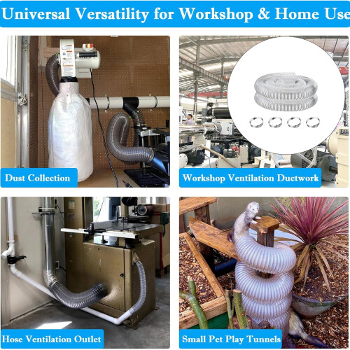 Thick PVC Dust Removal Hose 6m Flexible Featuring Improved-6.5m 1