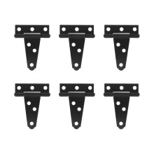 Heavy Duty T Strap Hinges 2'' 6PCS Black Iron Gate Hinges Set, CorrosionResistant and Durable