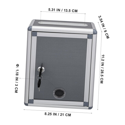 Small Wall Mounted Locking Mailbox, Durable Aluminum Secure Drop Box for Home Office Hotel Use 1