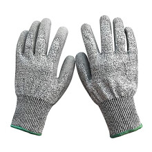 Cut Resistant Gloves Level 5 Protection PU Coated Safety Work Gloves HPPE Grip for Gardening Construction Large