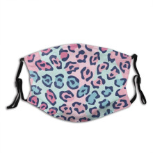 Leopard Print Face Mask Washable Reusable Fabric with Filter Pocket for Outdoor Activities