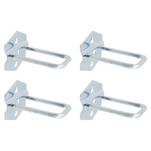 Pegboard Hooks Heavy Duty Metal 3/8 Inch Square Hole Steel Hooks for Garage Tools 4pcs