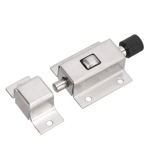 2 Pcs Stainless Steel Door Lock Set, Spring Loaded Bolt with Automatic Spring Lock, Rustproof Anti Theft Security Latch 1