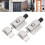 2 Pcs Stainless Steel Door Lock Set, Spring Loaded Bolt with Automatic Spring Lock, Rustproof Anti Theft Security Latch 4