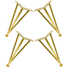 X Shape Metal Table Legs Gold Iron Furniture Legs Adjustable Durable Modern Style for Coffee Dining Bench