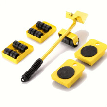 Heavy Duty Furniture Lifter and Moving Tool Set with Non‑Slip Handle and Floor Protection Sliders (Yellow)