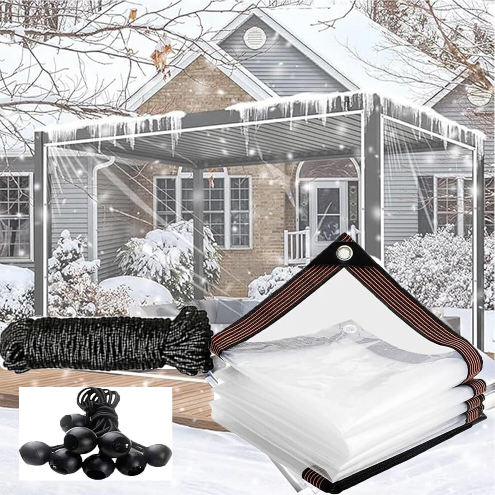 Clear Heavy Duty Tarp 17X19 Ft Waterproof Pvc Tarpaulin With Grommets Reinforced Edges For Outdoor Use 9330225328940