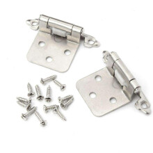 Satin Nickel Self Closing Cabinet Hinges 1 Pair, Adjustable Overlay Face Frame Door Hinges Set