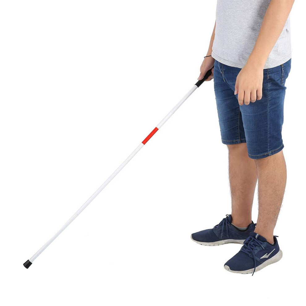 Folding Walking Cane for Seniors and the Blind, Reflective Aluminum Stick with AntiSlip Base and Wrist Strap