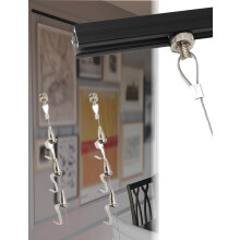 Ceiling Mounted Picture Hanging System 100cm Adjustable Wall Art Hanging Rail Kit for Damage Display