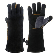 Heat Resistant Welding Gloves Leather with Stitching, Extreme Heat Protection for BBQ Grill and Oven