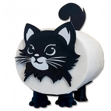 Cat Toilet Paper Holder Cute Cat Design Freestanding Durable ABS Bathroom Roll Stand Gift Ready (1 pcs)