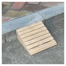 Wooden Wheelchair Ramp Non Slip Surface for Easy Door Threshold Access, Durable Solid Wood, 2–6 Inch Rise