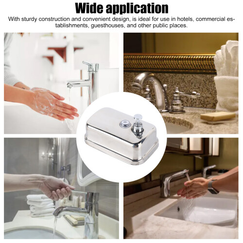 Stainless Steel Wall-Mounted Soap Dispenser 500ml 2