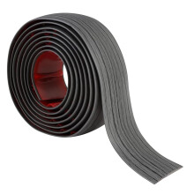 Floor Transition Strip Door Threshold Ramp, Easy Peel Installation, Wood Grain PVC Trim 2m Dark Gray