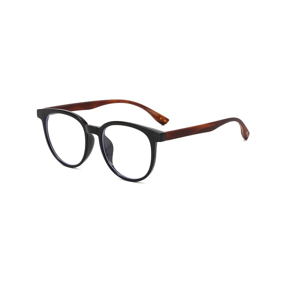 Blue/Light/Black Vintage Round Reading Glasses Anti Computer Readers Anti Eye Strain Unbreakable Frame +100