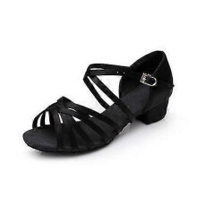 (30, black) Kids Dance Shoes High Quality New Arrival Girls Sandals  Children Ballroom Tango Salsa Latin Dance Low Heel Shoes-csn