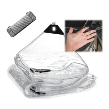 Clear PVC Tarp 15x22FT Waterproof Vinyl Cover with Grommets Heavy Duty Outdoor Transparent Tarpaulin