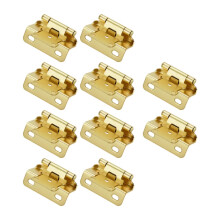 Gold Self Closing Cabinet Hinges 10 Pack, 1/2 Inch Overlay Semi Wrap Design, Easy Installation for Cabinets