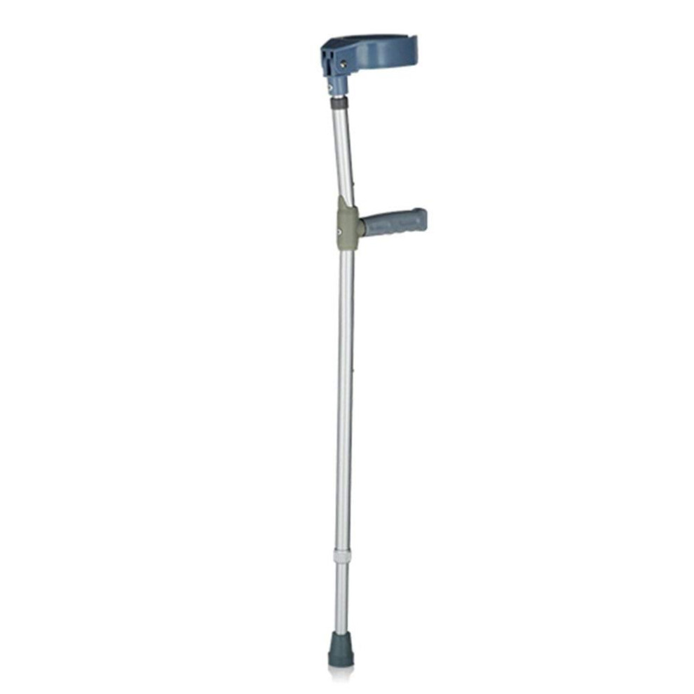 Grey Aluminum Adjustable Forearm Walking Stick For Elderly, Lightweight Cane With Stable Support,