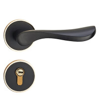 Indoor Door Lock 45mm B_58MM Space Aluminum Silent Privacy Bedroom Door Handle Set with AntiTheft Design