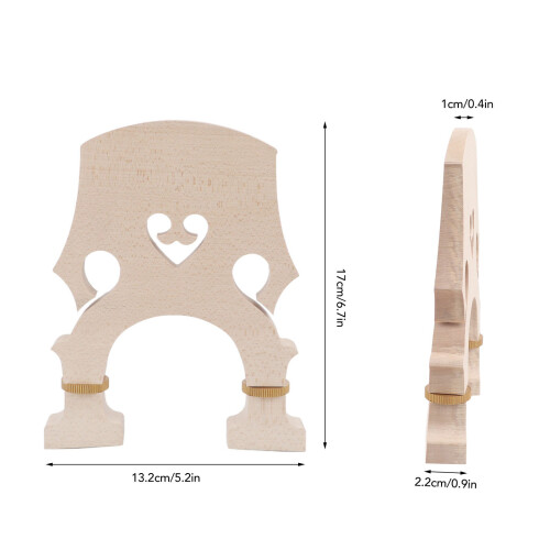 Violin Bridge 1/4 Maple Wood Natural Brass Screw 1