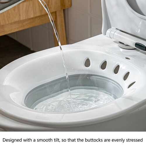 Folding Toilet Sitz Bath Grey PP/TPR, Perineum 2
