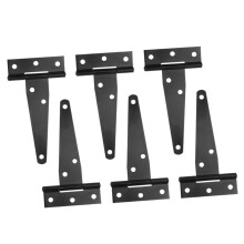 6pcs Heavy Duty T Strap Hinge Black Rustproof Gate Hinges for Barn Doors Outdoor Use