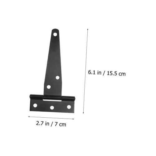 6pcs Heavy Duty T Strap Hinge Black Rustproof Gate Hinges for Barn Doors Outdoor Use 1