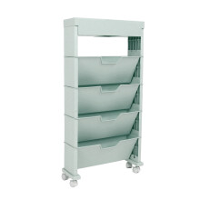 Blue Mobile Bookcase 78.5x12x39.5 cm Capacity