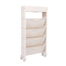 Mobile Bookcase Beige 78.5x12x39.5cm Capacity