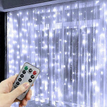 (3x3M, White) 3m 4m 6m Usb Curtain Garland Festoon Led Light Christmas String Lights Christmas Decorations 2024 Holiday Wedding Decorative